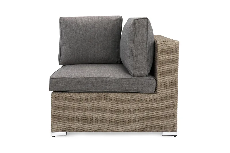 Marcus Hörnmodul utomhus med Dyna i konstrotting - Grå / Grå dynor - Utemöbler - Övrigt utemöbler - Modulsoffa utomhus - Hörnmodul utesoffa