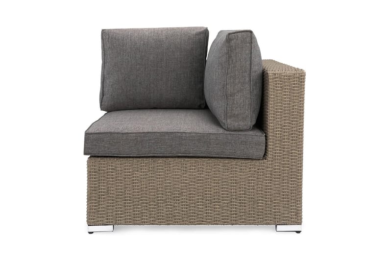 Marcus Hörnmodul utomhus med Dyna i konstrotting - Grå / Grå dynor - Utemöbler - Övrigt utemöbler - Modulsoffa utomhus - Hörnmodul utesoffa