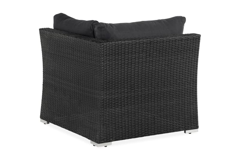 Wisconsin Premium Hörnmodul utomhus i konstrotting - Svart - Utemöbler - Övrigt utemöbler - Modulsoffa utomhus - Hörnmodul utesoffa