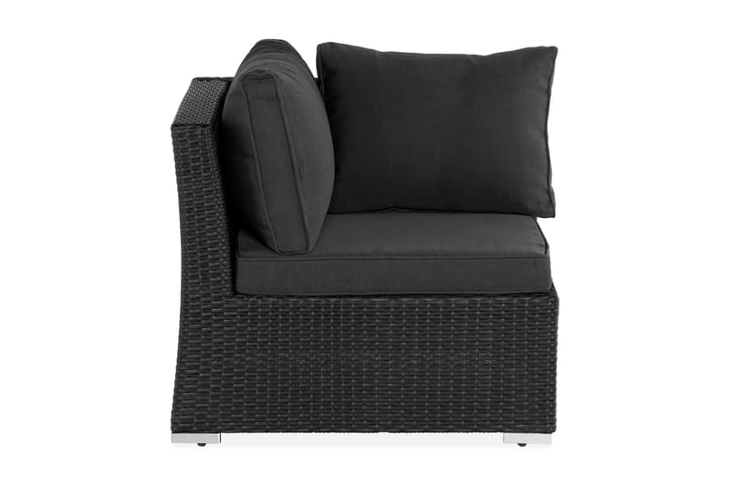 Wisconsin Premium Hörnmodul utomhus i konstrotting - Svart - Utemöbler - Övrigt utemöbler - Modulsoffa utomhus - Hörnmodul utesoffa