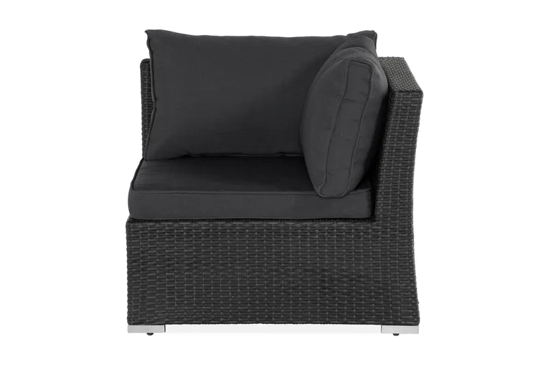 Wisconsin Premium Hörnmodul utomhus i konstrotting - Svart - Utemöbler - Övrigt utemöbler - Modulsoffa utomhus - Hörnmodul utesoffa