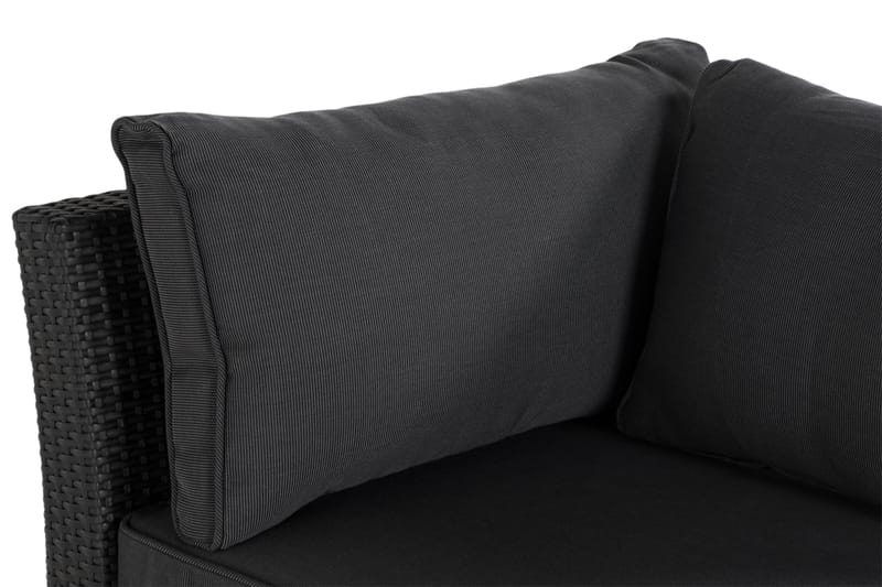 Wisconsin Premium Hörnmodul utomhus i konstrotting - Svart - Utemöbler - Övrigt utemöbler - Modulsoffa utomhus - Hörnmodul utesoffa