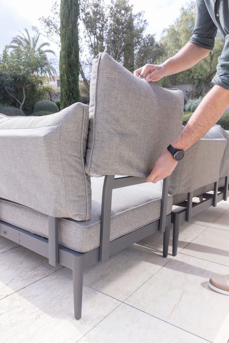 L-Soffa Utomhus TOPAZ 4-sits - magnesiumgrå - Utemöbler - Utesoffor & bänkar - Loungesoffa