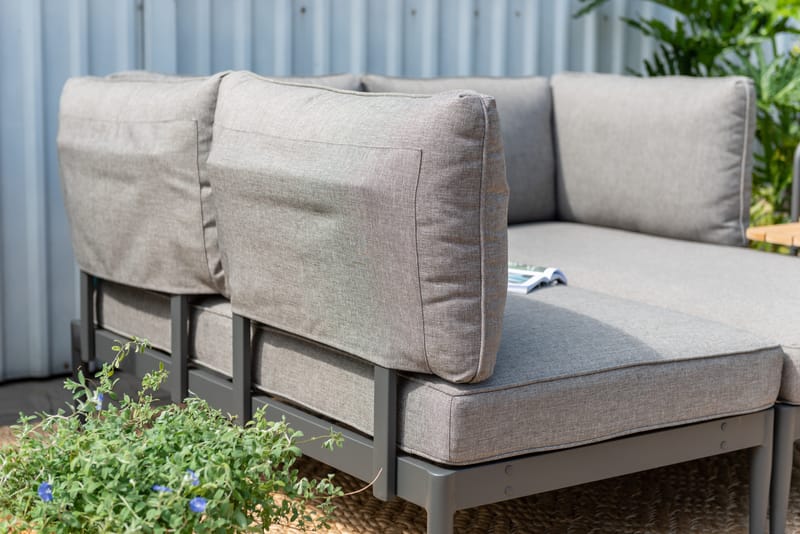 L-Soffa Utomhus TOPAZ 4-sits - magnesiumgrå - Utemöbler - Utesoffor & bänkar - Loungesoffa