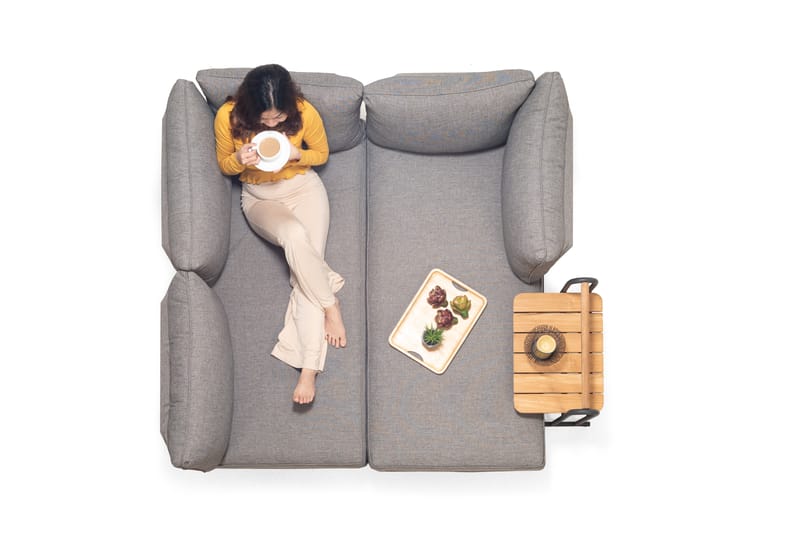 L-Soffa Utomhus TOPAZ 4-sits - magnesiumgrå - Utemöbler - Utesoffor & bänkar - Loungesoffa