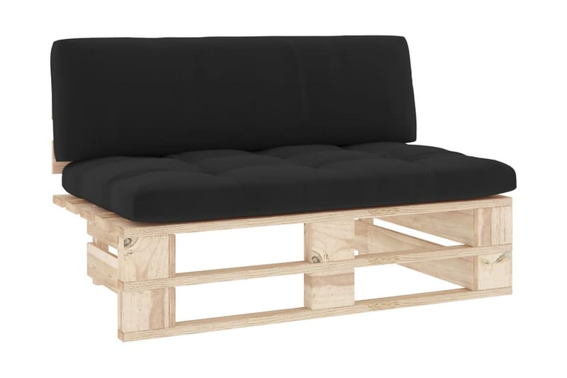Mittensektion till Pallsoffa Utomhus impregnerad furu - Svart - Utemöbler - Övrigt utemöbler - Modulsoffa utomhus - Mittmodul utesoffa