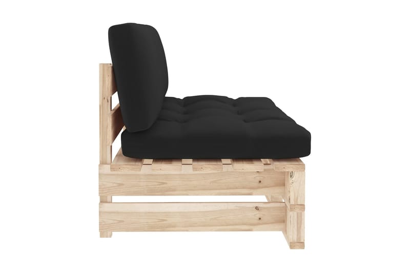Mittensektion till Pallsoffa Utomhus impregnerad furu - Svart - Utemöbler - Övrigt utemöbler - Modulsoffa utomhus - Mittmodul utesoffa