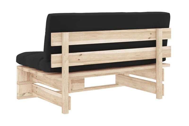 Mittensektion till Pallsoffa Utomhus impregnerad furu - Svart - Utemöbler - Övrigt utemöbler - Modulsoffa utomhus - Mittmodul utesoffa