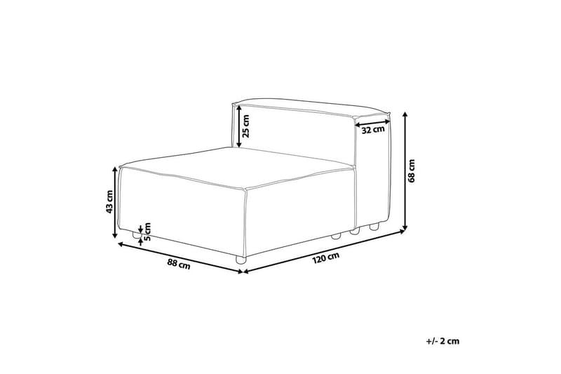 Mittmodul Aprica - Utemöbler - Övrigt utemöbler - Modulsoffa utomhus - Mittmodul utesoffa