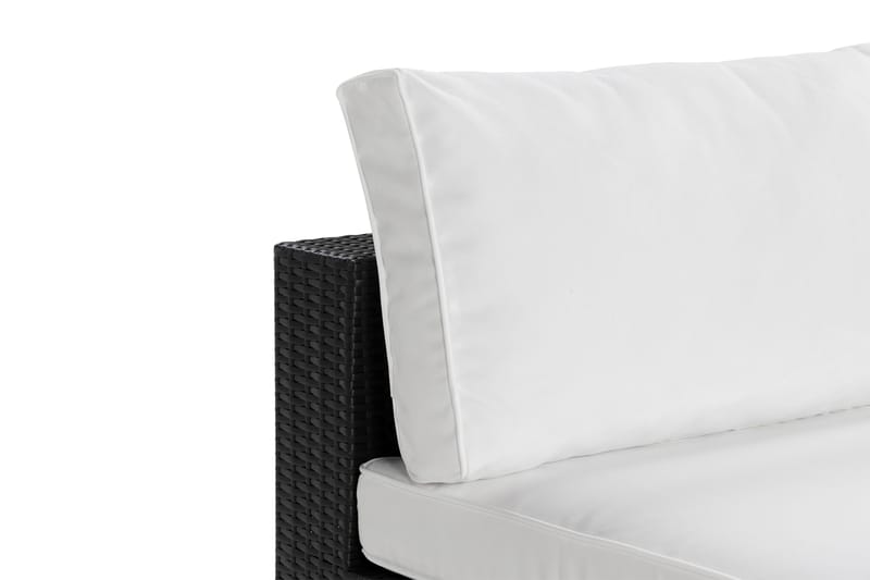 Bahamas Mittmodul utomhus i konstrotting - Svart / Vit - Utemöbler - Övrigt utemöbler - Modulsoffa utomhus - Mittmodul utesoffa