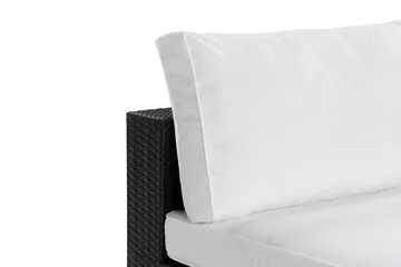 Bahamas Mittmodul utomhus i konstrotting - Svart / Vit - Utemöbler - Övrigt utemöbler - Modulsoffa utomhus - Mittmodul utesoffa
