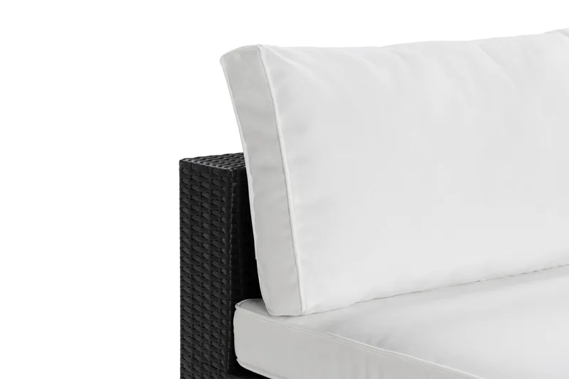Bahamas Mittmodul utomhus i konstrotting - Svart / Vit - Utemöbler - Övrigt utemöbler - Modulsoffa utomhus - Mittmodul utesoffa