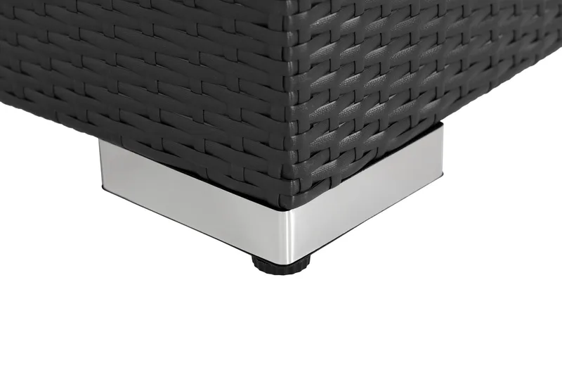 Bahamas Mittmodul utomhus i konstrotting - Svart / Vit - Utemöbler - Övrigt utemöbler - Modulsoffa utomhus - Mittmodul utesoffa