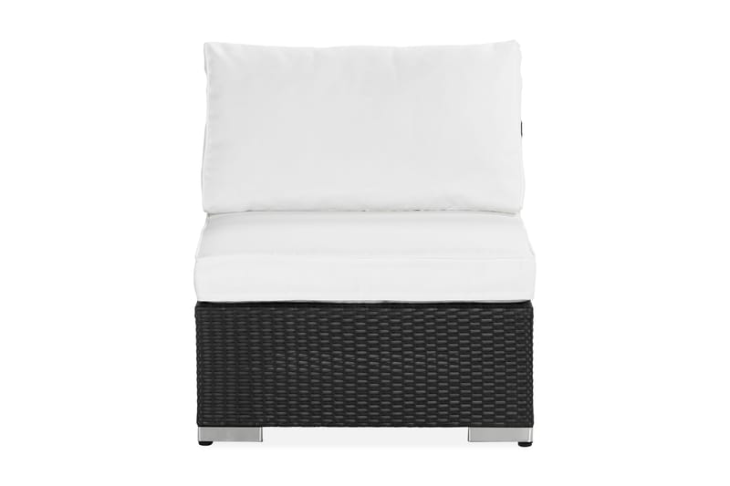 Bahamas Mittmodul utomhus i konstrotting - Svart / Vit - Utemöbler - Övrigt utemöbler - Modulsoffa utomhus - Mittmodul utesoffa
