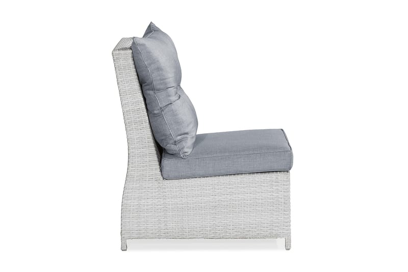 James Mittmodul utomhus i konstrotting - Vit / Ljusgrå dynor - Utemöbler - Övrigt utemöbler - Modulsoffa utomhus - Mittmodul utesoffa