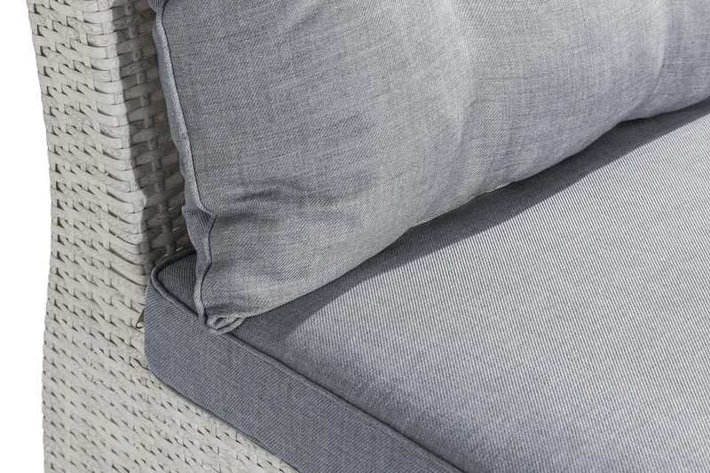 James Mittmodul utomhus i konstrotting - Vit / Ljusgrå dynor - Utemöbler - Övrigt utemöbler - Modulsoffa utomhus - Mittmodul utesoffa