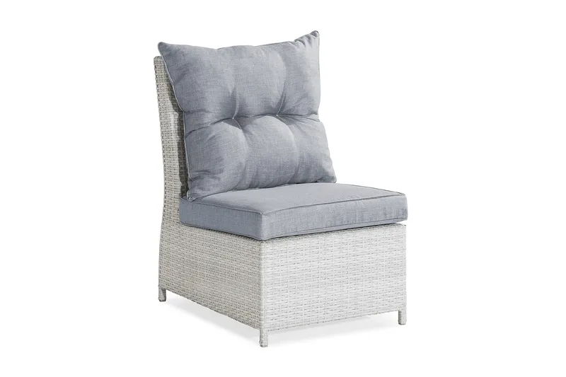 James Mittmodul utomhus i konstrotting - Vit / Ljusgrå dynor - Utemöbler - Övrigt utemöbler - Modulsoffa utomhus - Mittmodul utesoffa