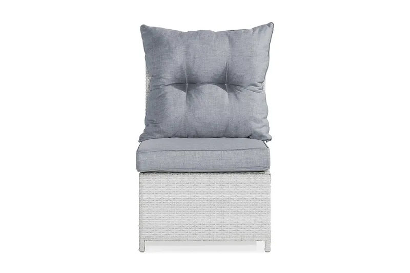 James Mittmodul utomhus i konstrotting - Vit / Ljusgrå dynor - Utemöbler - Övrigt utemöbler - Modulsoffa utomhus - Mittmodul utesoffa