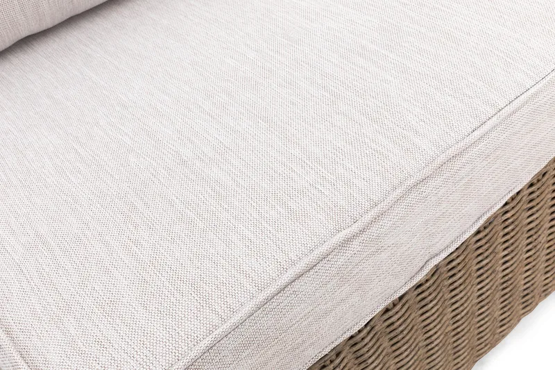 Marcus Mittmodul utomhus med Dyna i Konstrotting - Natur Beige / Vita dynor - Utemöbler - Övrigt utemöbler - Modulsoffa utomhus - Mittmodul utesoffa