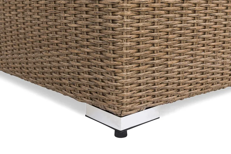 Marcus Mittmodul utomhus med Dyna i Konstrotting - Natur Beige / Vita dynor - Utemöbler - Övrigt utemöbler - Modulsoffa utomhus - Mittmodul utesoffa