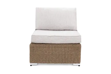 Marcus Mittmodul utomhus med Dyna i Konstrotting - Natur Beige / Vita dynor - Utemöbler - Övrigt utemöbler - Modulsoffa utomhus - Mittmodul utesoffa
