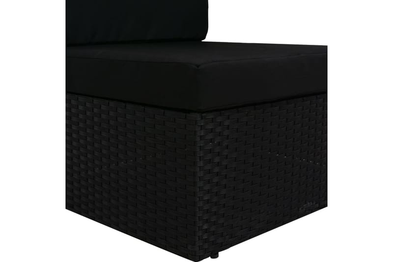 Mittensits till Modulsoffa Utomhus konstrotting svart - Svart - Utemöbler - Övrigt utemöbler - Modulsoffa utomhus - Mittmodul utesoffa