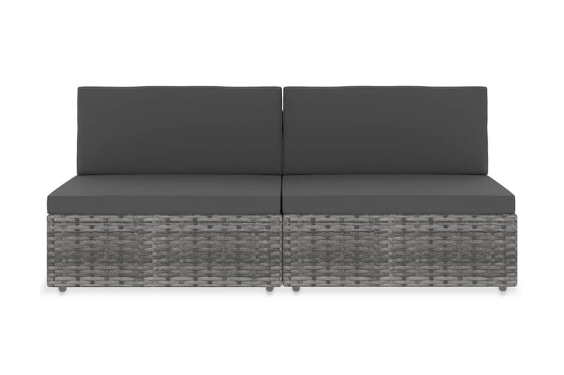 Modulsoffa Utomhus 2-sits konstrotting grå - Grå - Utemöbler - Loungemöbler