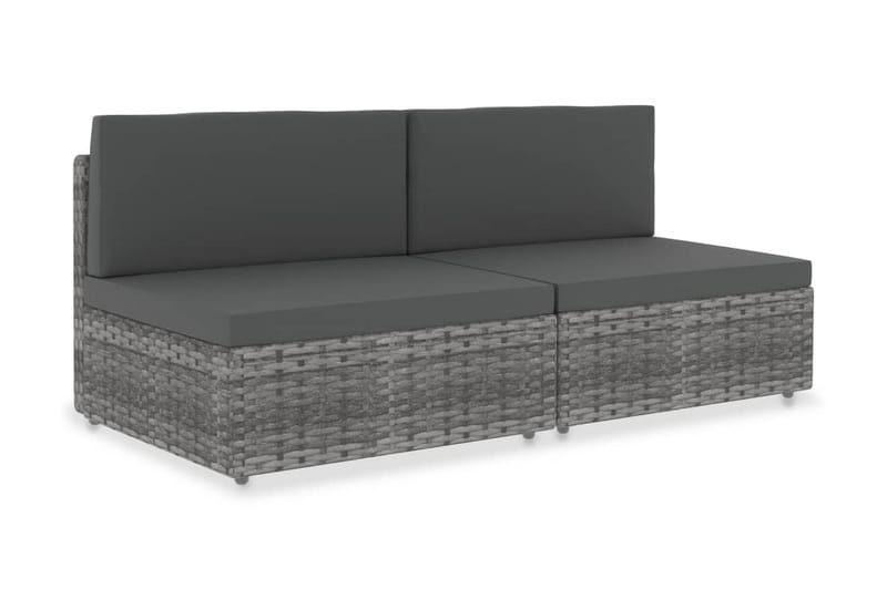 Modulsoffa Utomhus 2-sits konstrotting grå - Grå - Utemöbler - Loungemöbler