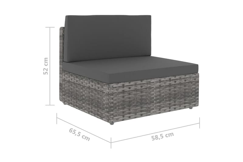 Modulsoffa Utomhus 2-sits konstrotting grå - Grå - Utemöbler - Loungemöbler
