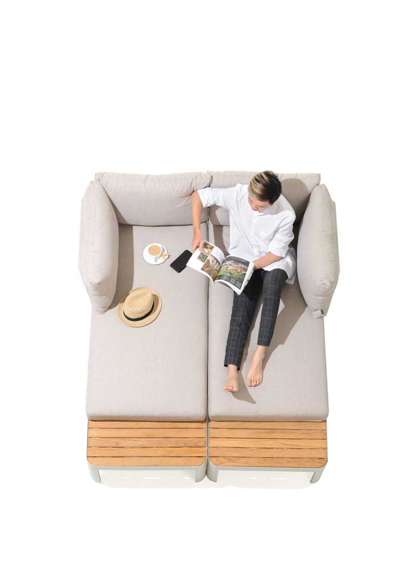 Modulset för utomhusbruk Portals 2x 2-sitssoffor - korallsand - Utemöbler - Utegrupp - Loungegrupp