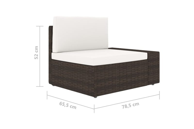 Hörnsits till Modulsoffa Utomhus med vänster armstöd konstrotting br - Brun - Utemöbler - Loungemöbler