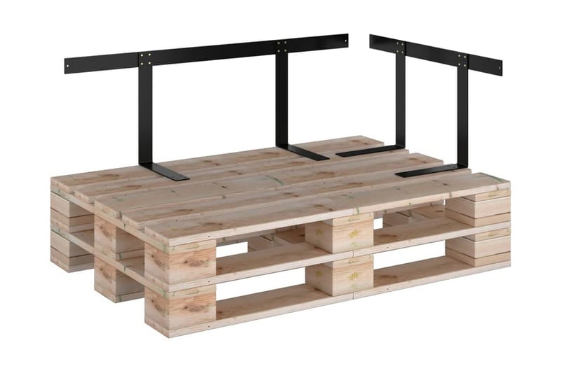 Ryggstöd för Pallsoffa Utomhus svart 110 cm järn - Svart - Utemöbler - Balkong - Balkongmöbler - Balkongstolar