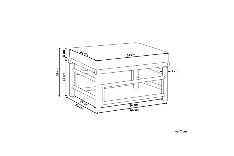 Trädgårdsfotpall Cerreto Beige/ljust trä - Beige/ljust trä - Utemöbler - Övrigt utemöbler - Modulsoffa utomhus - Fotpall & pall utomhus