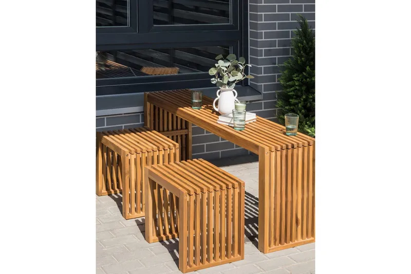 Trädgårdsstol set om 3 Bellano - Utemöbler - Övrigt utemöbler - Modulsoffa utomhus - Fotpall & pall utomhus