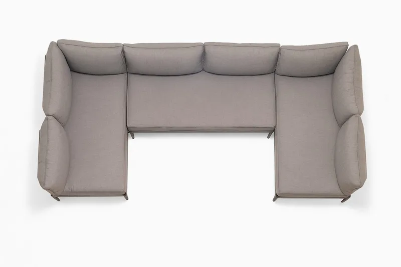 U-Soffa Utomhus TOPAZ 6-sits - magnesiumgrå - Utemöbler - Utesoffor & bänkar - Loungesoffa