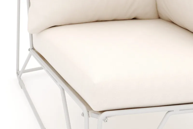 Usteryd hörnmodul utomhus i järn med vattenavisande dyna i beige - Beige - Utemöbler - Övrigt utemöbler - Modulsoffa utomhus - Hörnmodul utesoffa