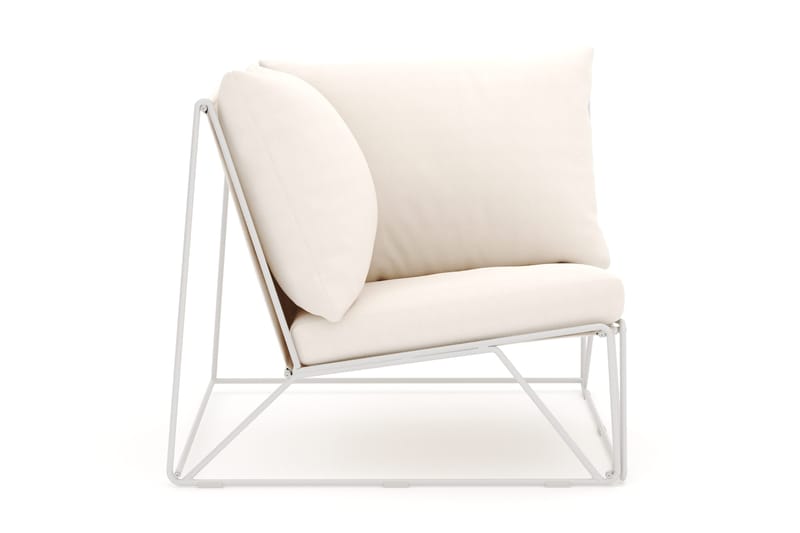 Usteryd hörnmodul utomhus i järn med vattenavisande dyna i beige - Beige - Utemöbler - Övrigt utemöbler - Modulsoffa utomhus - Hörnmodul utesoffa