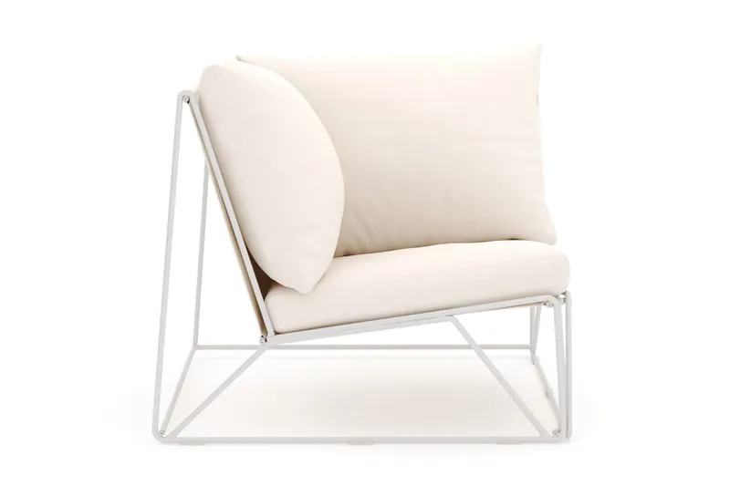 Usteryd hörnmodul utomhus i järn med vattenavisande dyna i beige - Beige - Utemöbler - Övrigt utemöbler - Modulsoffa utomhus - Hörnmodul utesoffa