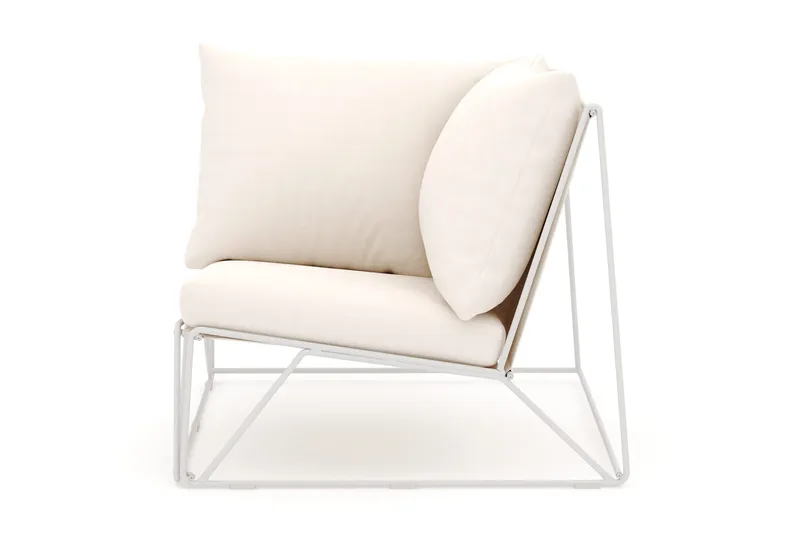 Usteryd hörnmodul utomhus i järn med vattenavisande dyna i beige - Beige - Utemöbler - Övrigt utemöbler - Modulsoffa utomhus - Hörnmodul utesoffa