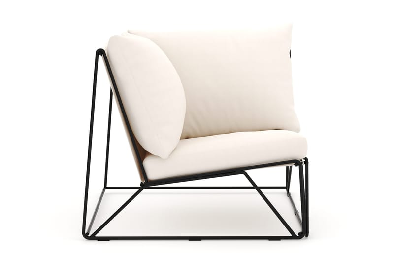 Usteryd hörnmodul utomhus i järn med vattenavisande dyna i beige - Svart - Utemöbler - Övrigt utemöbler - Modulsoffa utomhus - Hörnmodul utesoffa