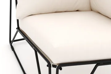 Usteryd hörnmodul utomhus i järn med vattenavisande dyna i beige - Svart - Utemöbler - Övrigt utemöbler - Modulsoffa utomhus - Hörnmodul utesoffa