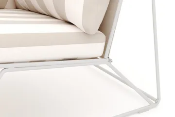 Usteryd hörnmodul utomhus i järn med vattenavisande randig dyna - Beige - Utemöbler - Övrigt utemöbler - Modulsoffa utomhus - Hörnmodul utesoffa