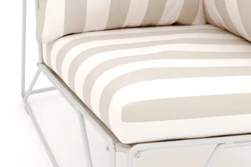 Usteryd hörnmodul utomhus i järn med vattenavisande randig dyna - Beige - Utemöbler - Övrigt utemöbler - Modulsoffa utomhus - Hörnmodul utesoffa