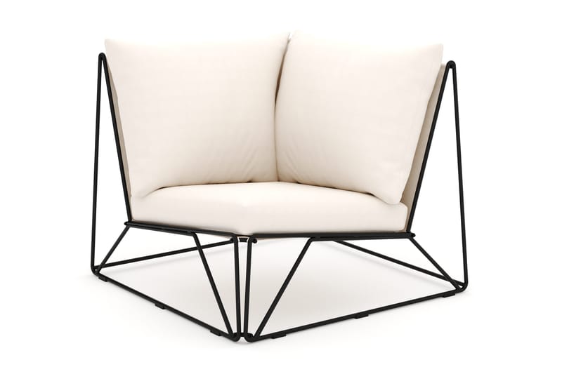 Usteryd hörnmodul utomhus, Svart/Beige