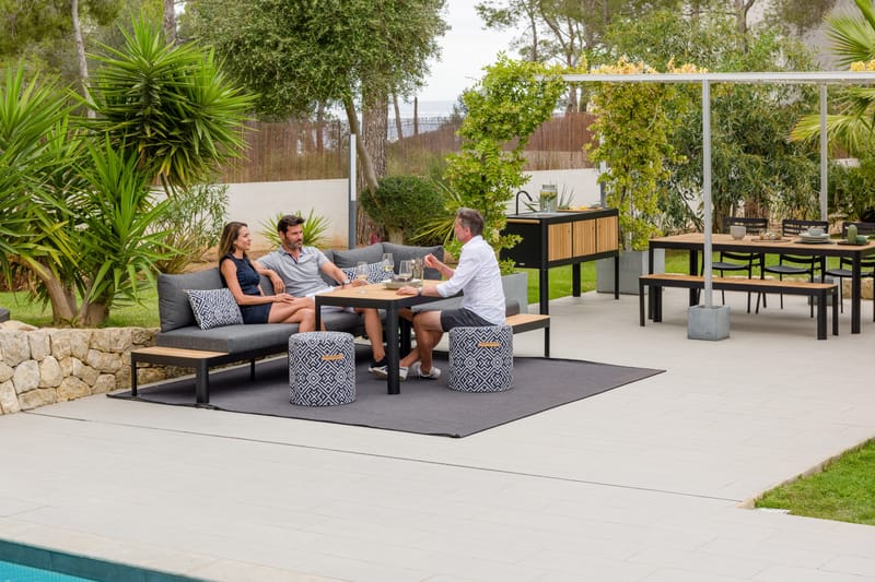 Utomhus modulsoffa Portals 3-sits - svart - Utemöbler - Utesoffor & bänkar - Loungesoffa