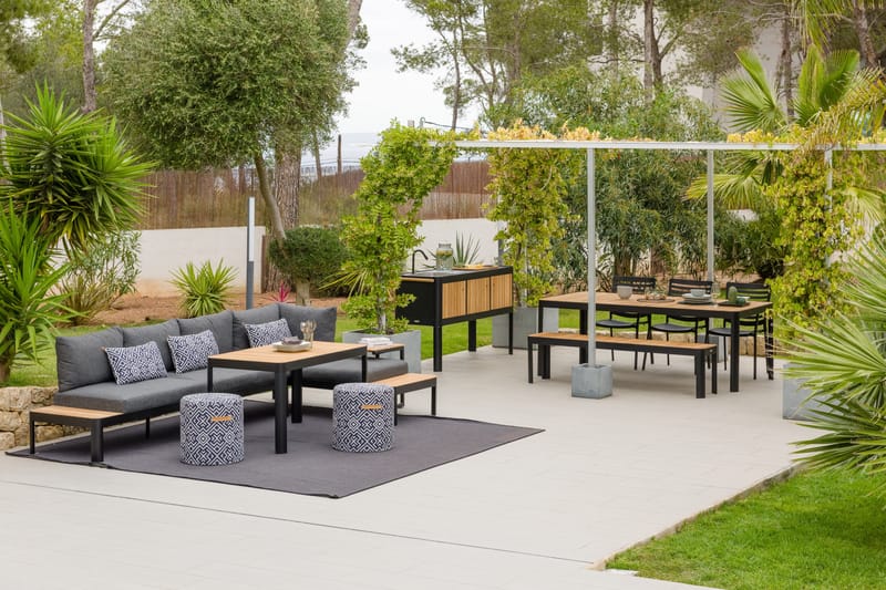 Utomhus modulsoffa Portals 3-sits - svart - Utemöbler - Utesoffor & bänkar - Loungesoffa