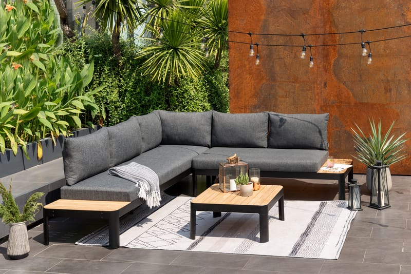 Utomhus modulsoffa Portals 3-sits - svart - Utemöbler - Utesoffor & bänkar - Loungesoffa