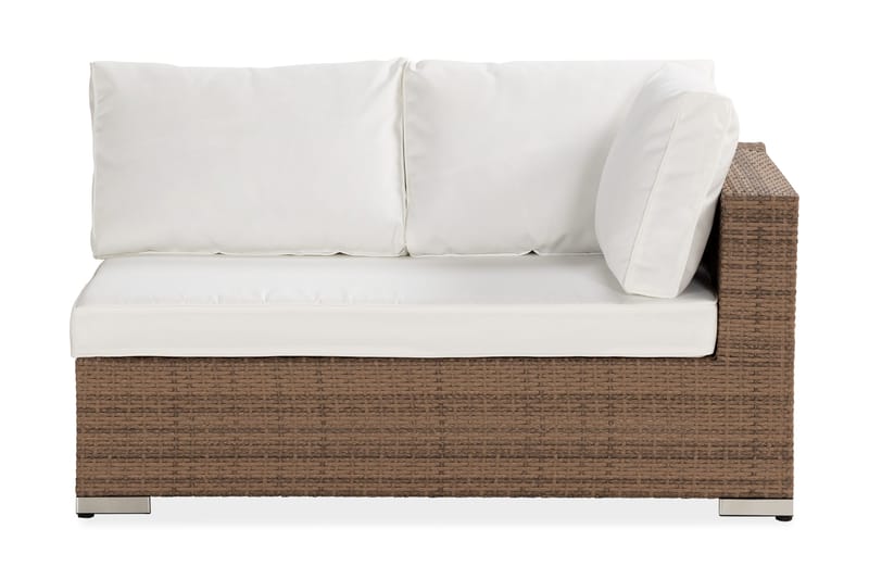 Bahamas Vänstermodul 140 cm, Sand Beige / Vita dynor