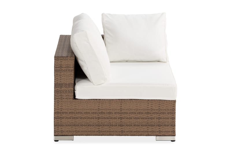 Bahamas Vänstermodul 140 cm - Sand Beige / Vita dynor - Utemöbler - Övrigt utemöbler - Modulsoffa utomhus - Vänstermodul utesoffa