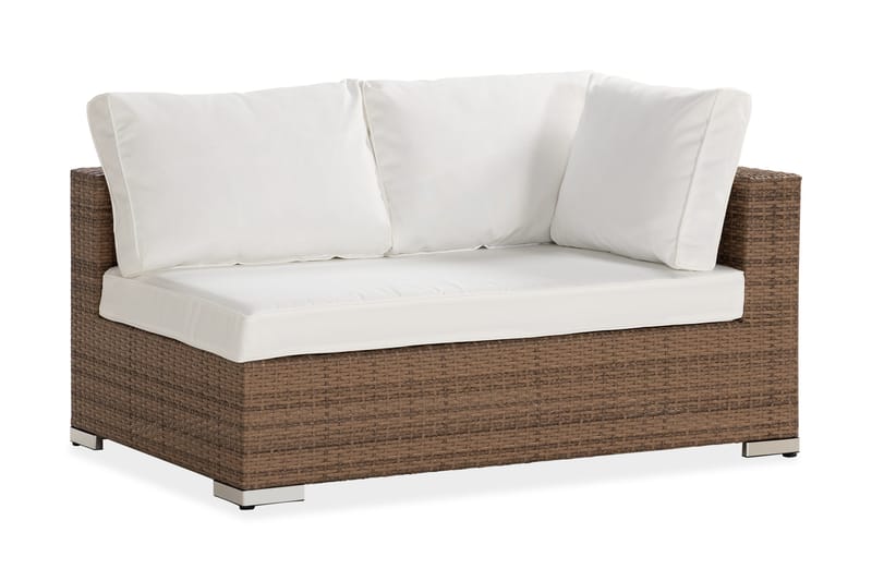 Bahamas Vänstermodul 140 cm - Sand Beige / Vita dynor - Utemöbler - Övrigt utemöbler - Modulsoffa utomhus - Vänstermodul utesoffa